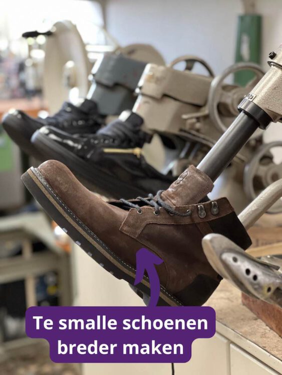 Oprekken: schoenen breder maken